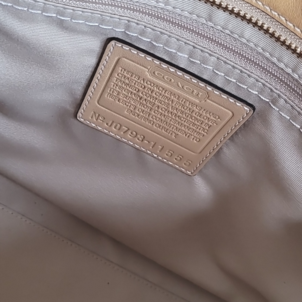 COACH | Madeline Tan Putty Satchel Bag w/Logo Scarf & Dust bag - Picture 11 of 16